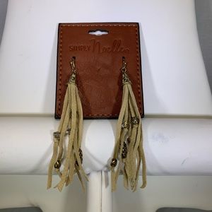 Simply Noelle Hanging Earrings Leather Tassel